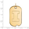 Black Bow Jewelry 14k Yellow Gold Illinois Fighting Illini NCAA Large Pendant - 2 of 3