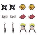 Naruto Shippuden Character And Icons 6 Pack Costume Jewelry Stud Earrings Set Multicoloured