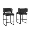 Best Master Furniture,Lynx Black Velvet Bar Stools (Set of 2) - 2 of 3