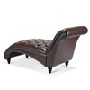PAGED Modern Indoor Tufted Accent Lounge Chair with Birch Legs,Armless Long Chaise Sleeper Chair for Living Room,Bedroom - 3 of 4