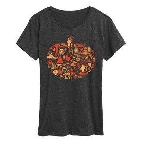Women's - Star Wars - Fall Pumpkin Silhouette Short Sleeve Graphic T-Shirt - 1 of 4