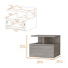 TIRAMISUBEST Floating Nightstand with Two Shelves, Warm-Toned Bedroom Storage - 2 of 4