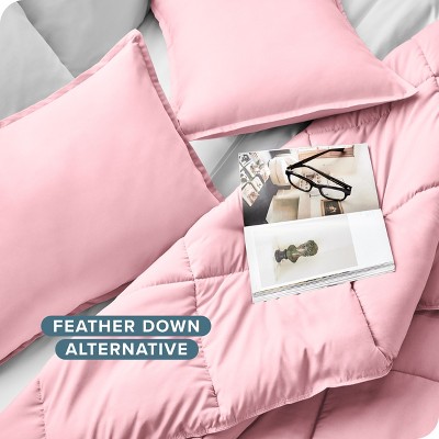 Light Pink Twin Down Alternative Microfiber Comforter Set