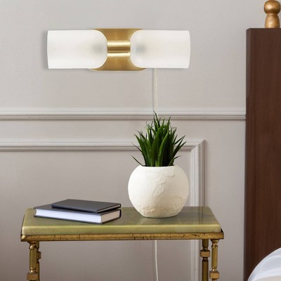 Gold Frosted Glass Double Tube Wall Sconce