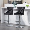 Modern Swivel Bar Stools Set of 2, Height Bar Stools Swivel Barstools with High Back, Velvet Upholstered Bar Chairs Black - 2 of 4