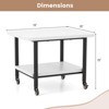Costway 2-Tier Rolling Under Desk Printer Cart Machine Stand Storage Rack White - 3 of 4