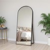 VYNXARIA 57"x20"/64"x25" Arched/Right Angle Full Length Mirror - Gold/Black Aluminum Frame, Freestanding. - 3 of 4
