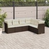 vidaXL Garden Sofa Set Brown PE rattan Large Adjustable Feet - 2 of 4