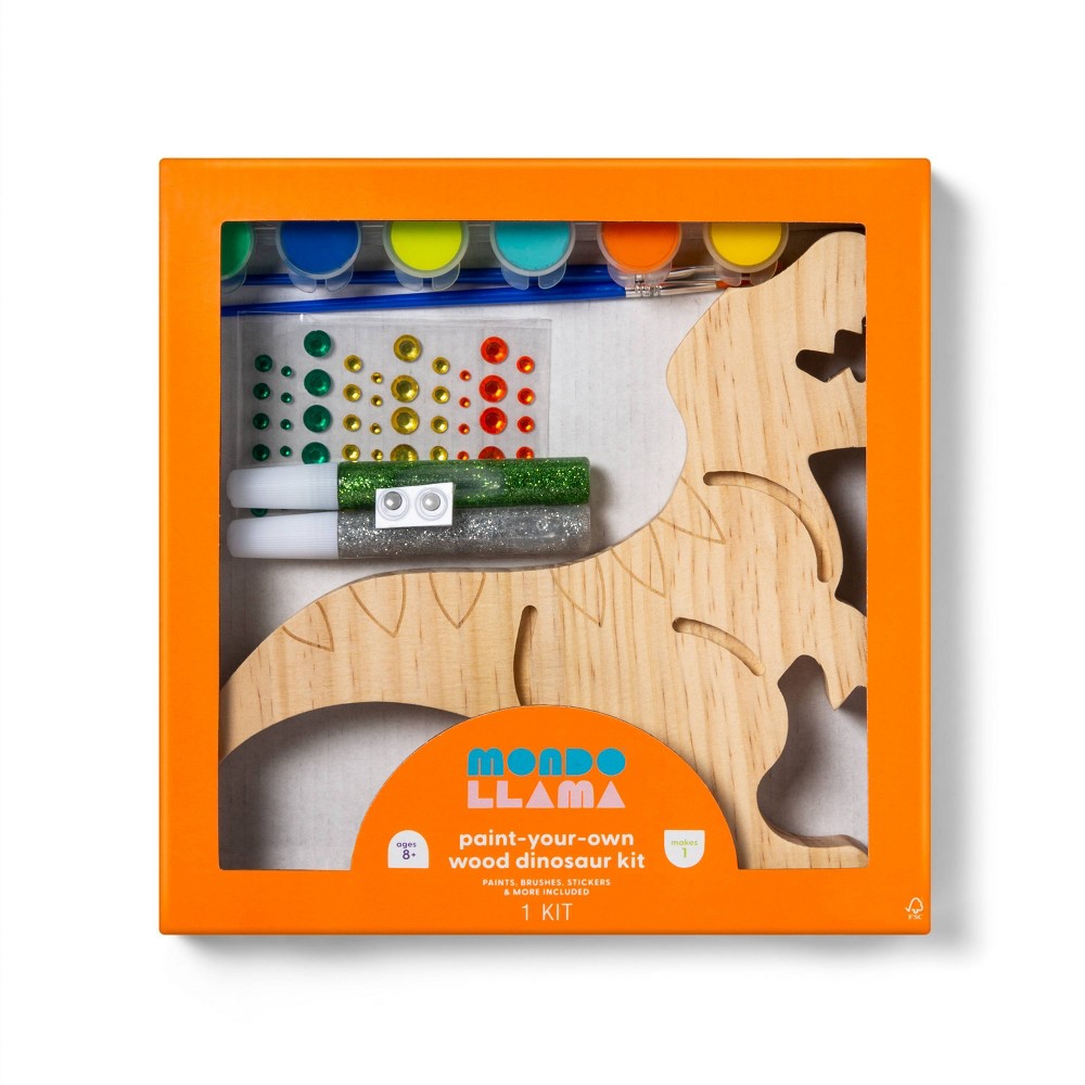 Paint-Your-Own Wood Dinosaur Craft Kit - Mondo Llama