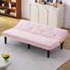 MAYEERTY Modern Corduroy Loveseat Sofa Bed Flexibly for Living Room Bedroom Pink - 4 of 4