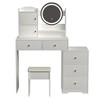 NicBex Vanity Desk with Mirror and Lights Modern Vanity Table Set with Storage Drawer for Makeup, 3 Color Modes Available for Bedroom, White - 2 of 4