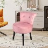 Luxury Velvet Makeup Side Desk Chair Vanity Stool Dressing Table Seat w Backrest - 2 of 4