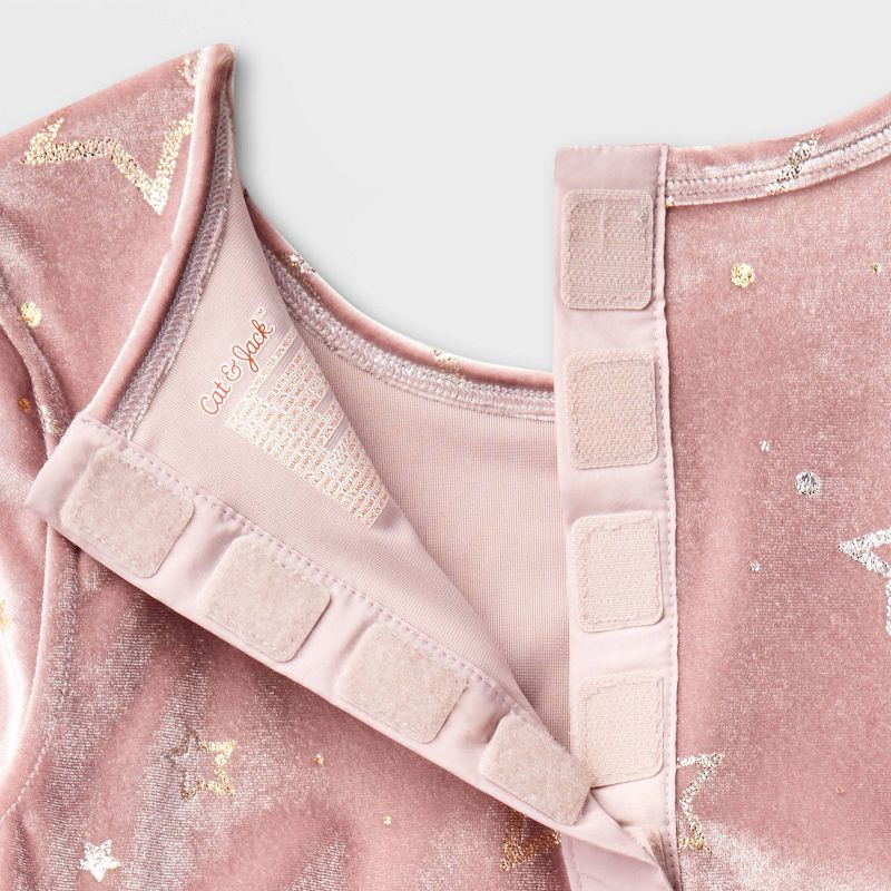 Girls&#39; Adaptive Long Sleeve Star Velour to Tulle Dress - Cat &#38; Jack&#8482; Dusty Pink, 4 of 6