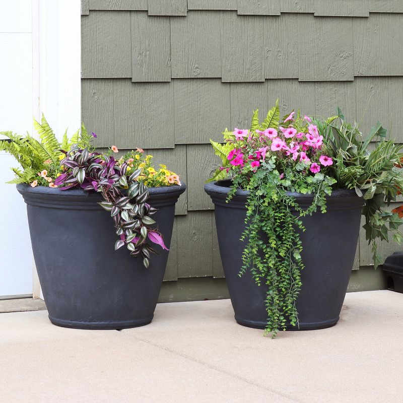 Sunnydaze Indoor/Outdoor Patio, Garden, or Porch Weather-Resistant Double-Walled Anjelica Flower Pot Planter - 24", 6 of 15