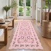 Scalloped Floral Rug Washable Non-Slip Boho Hallway Rug Soft Carpet for Kitchen, Bathroom, Laundry, Entryway - 4 of 4
