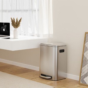 13 Gallon 50L Kitchen Foot Pedal Operated Soft Close Trash Can - 1 of 4