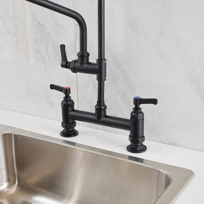 Matte Black Stainless Steel Pull-Down Kitchen Faucet with Spray