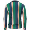 Mens Polo Shirts Vintage Vertical Striped Lapel Collar Button Down Golf Football Sports T Shirt - 3 of 4