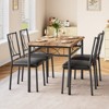 Jojoka Dining Table Set for 4, Dining Room Table Set with 4 Cozy Chairs, Small Kitchen Table Set, 5-Piece Farmhouse Rectangular Dining Room Table Set, - 2 of 4