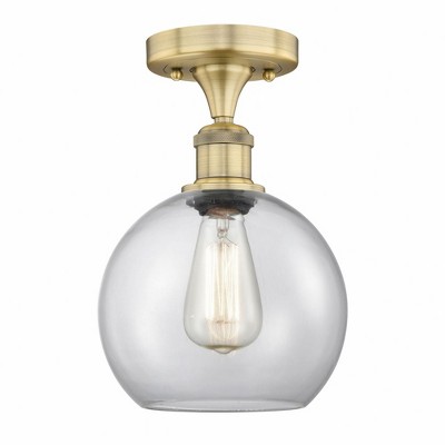 Athens - 1 Light Semi-Flush Mount In Industrial Style-10.75 Inches Tall and 8 Inches Wide