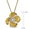 EVERLY JEWELRY | Yellow Plated Sterling Silver 3/5 CT TW Lab-Grown Diamond Flower Pendant with Chain, 20-inch - 4 of 4