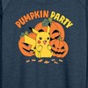 Women's - Pokémon - Pumpkin Party Lightweight French Terry Wide Neck Long Sleeve Shirt - 2 of 4