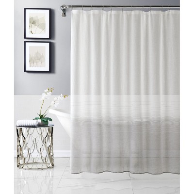 Dainty Home Linea Ombre Striped Linen Textured Shower Curtain