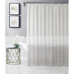 Dainty Home Linea Ombre Striped Linen Textured Shower Curtain - 1 of 4