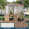 Wooden Greenhouses for Outdoors, Wooden Walk-in Green House with Cedar Frame, Greenhouse Kit with 6MM Thick Polycarbonate Panel - 3 of 4