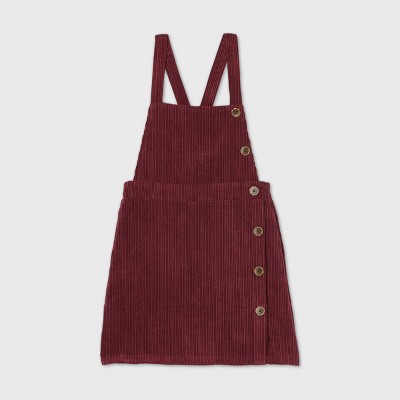 burgundy corduroy pinafore