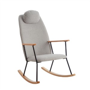 OUTSUPPLY Accent Chairs with Adjustable Headrest Pillow, Modern Rocking Chairs, Comfy Side Chair for Nursery, Bedroom, Living Room - 1 of 4