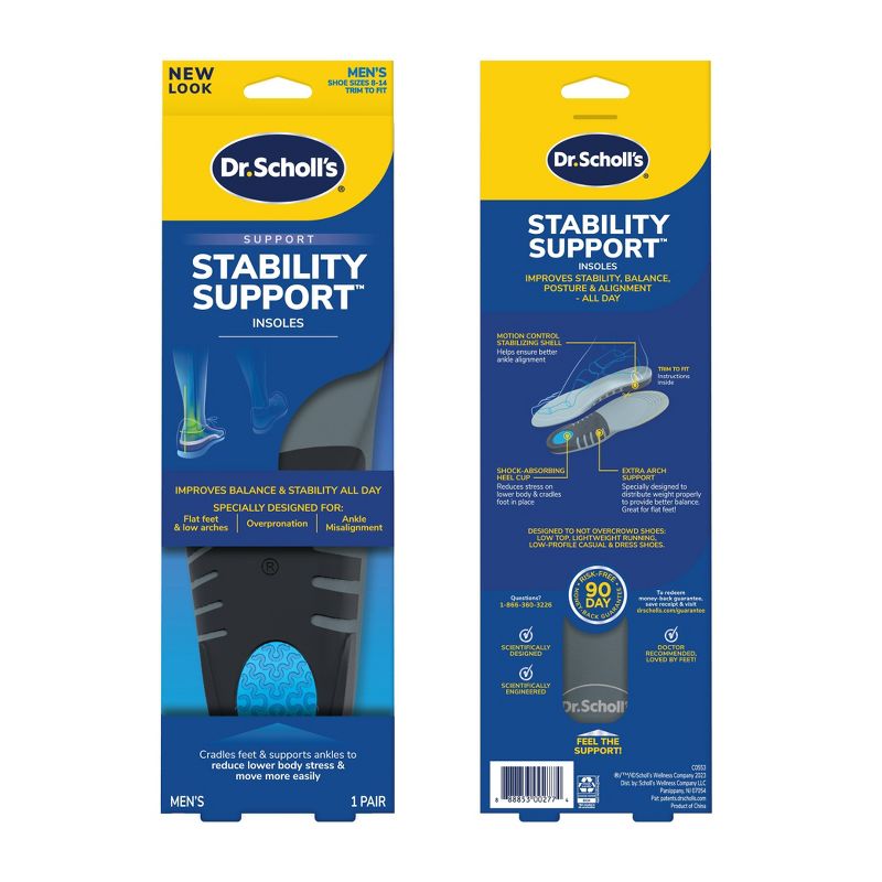 Dr. Scholl&#39;s Stability Support Insoles - Men&#39;s Shoe Size 8-14 - 1 Pair, 3 of 14