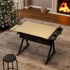 Okak Wooden Adjustable Drawing Drafting Table with 2 Drawers & Shelf,Office & School Drawing Drafting Desk for Adults/Teens - 4 of 4