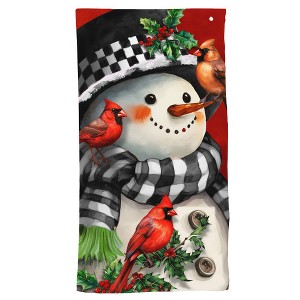 Briarwood Lane Winter Hand Towel 26x18 Snowman With Cardinals For Winter Hand Towel - 1 of 3