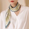 Anna-Kaci Women's Leaf Print Soft Silky Scarf with Lightweight Fabric Modern Square Design and Smooth Finish - 4 of 4