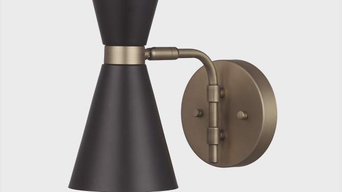 1-Light Matte Black Wall Sconce with Matte Brass Accents - Globe Electric, 2 of 10, play video