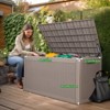 100 Gallon Rattan Deck Box, Lockable Waterproof Ourdoor Storage Container for Pool Accessories, Patio and Garden Tools - Brown - 4 of 4