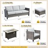 XIZZI Outdoor Sectional Sofa Set, Modular Outdoor Gray Wicker Sofa Set with Optional Solar Table, Ottomans or Fire Pit in 6 Colors, All-Weather Design - 3 of 4