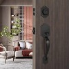 Itopfox Matte Black Front Door Handle and Deadbolt Set, Reversible Lever Entry Door Lock with Single Cylinder, Exterior Door Lockset - 2 of 4