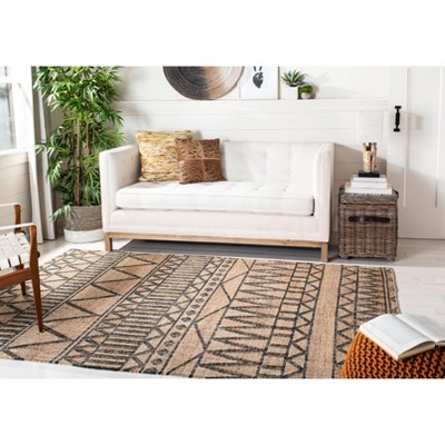 Nomadic Charm Natural/Charcoal Hand-Woven Wool & Cotton 4' x 6' Rug