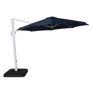 Home Fashions International 11' Round Suntorini Outdoor Patio Cantilever Umbrella Set - 1 of 3