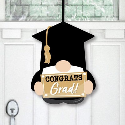 Big Dot of Happiness Grad Gnomes - Hanging Porch Graduation Party Outdoor Decorations - Front Door Decor - 1 Piece Sign