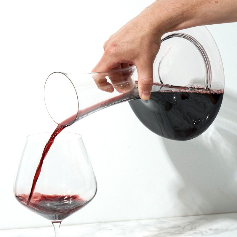 Viski Reserve Crystal Wine Decanter Glass Wine Saver Carafe - Holds 1 Standard 25 Oz Bottle 65oz, 4 of 9