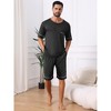 INSPIRE CHIC Men's Summer Short Sleeves Crew Neck with Pockets Nightwear Pajama Set - 2 of 4