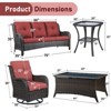 Gymojoy 5 Pieces Outdoor Wicker Sofa with Swivel Chairs, Coffee Table, Patio Furniture Set - 3 of 4