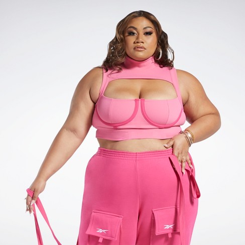 Reebok Cardi B Crop Top (plus Size) Womens Athletic Tank Tops 4x Astro Pink  / Pink Fusion : Target