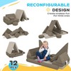 Angel Sar 12 Piece Nugget-Style Play Couch for Kids, Convertible Foam Furniture Set for Climbing, Lounging & Fort Building, Khaki - 4 of 4