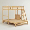 Twin Over Full Bunk Bed with Desk and 3 Drawers, Convertible Wood Frame with Storage, Ladder, Natural Finish - 3 of 4