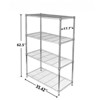 FONTOI Storage Racks, Shelving Unit with Adjustable Height, 4-Tier Wire Storage Organizers with Wheels for Garage Kitchen, Sliver, 35.42"*62.5"*17.7" - 3 of 4