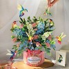 FreshCut Paper 12" Hummingbird Oasis 3D Pop Up Flower Bouquet Greeting Card and Envelope - 2 of 4